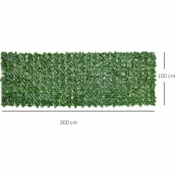 Outsunny Artificial Leaf Hedge Panel Garden Fence Privacy Screen On Roll 1m X 3m -Outsunny store 8478474 2