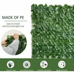 Outsunny Artificial Leaf Hedge Panel Garden Fence Privacy Screen On Roll 1m X 3m -Outsunny store 8478474 4