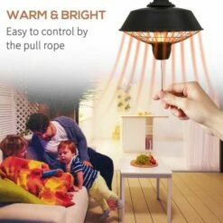 Outsunny 2100W Electric Patio Heater Garden Ceiling Hanging Warmer Halogen Light -Outsunny store 8684627 4