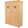 Outsunny Wooden Garden Shed Tool Storage Cabinet Double Door Shelf Natural Wood -Outsunny store 8943403 1