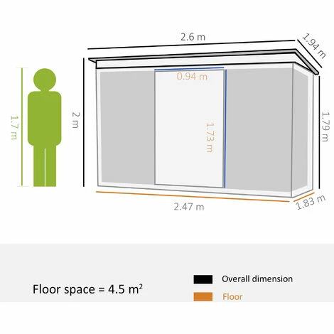 Outsunny Garden Shed Outdoor Storage Tool Organizer W/ Double Sliding Door 4 Outsunny Garden Shed Outdoor Storage Tool Organizer W/ Double Sliding Door - Image 2