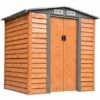 Outsunny 6.5x5.2ft Garden Shed Wood Effect Tool Storage Sliding Door Wood Grain -Outsunny store 9194825 1
