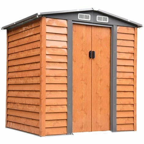Outsunny 6.5x5.2ft Garden Shed Wood Effect Tool Storage Sliding Door Wood Grain Outsunny 6.5x5.2ft Garden Shed Wood Effect Tool Storage Sliding Door Wood Grain -Outsunny store 9194825 1