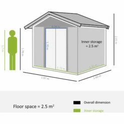 Outsunny 6.5x5.2ft Garden Shed Wood Effect Tool Storage Sliding Door Wood Grain 3 Outsunny 6.5x5.2ft Garden Shed Wood Effect Tool Storage Sliding Door Wood Grain -Outsunny store 9194825 2