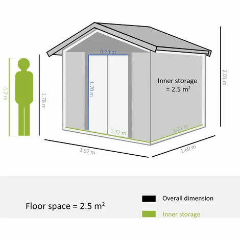 Outsunny 6.5x5.2ft Garden Shed Wood Effect Tool Storage Sliding Door Wood Grain Outsunny 6.5x5.2ft Garden Shed Wood Effect Tool Storage Sliding Door Wood Grain -Outsunny store 9194825 2
