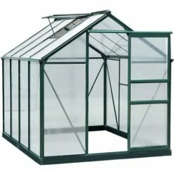 Outsunny 6x8ft Walk-In Polycarbonate Greenhouse Plant Grow Galvanized Aluminium